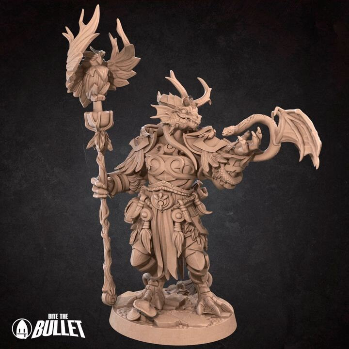 Dragonborn Druid - Unpainted Miniature