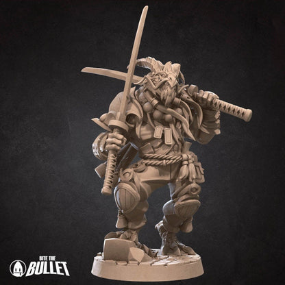 Dragonborn Monk - 2 Poses - Unpainted Miniature