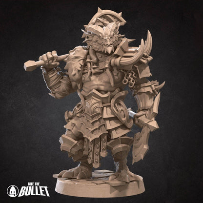 Dragonborn Barbarian - Unpainted Miniature