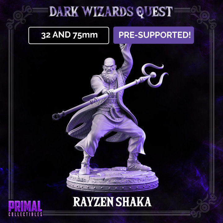 Storm Master - Rayzen Shaka - Dark Wizards Set- Masters of Dungeons Quest - Unpainted Miniature