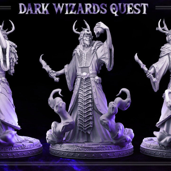 Abaddon - Necromancer - Dark Wizards Set - Masters of Dungeons Quest - Unpainted Miniature