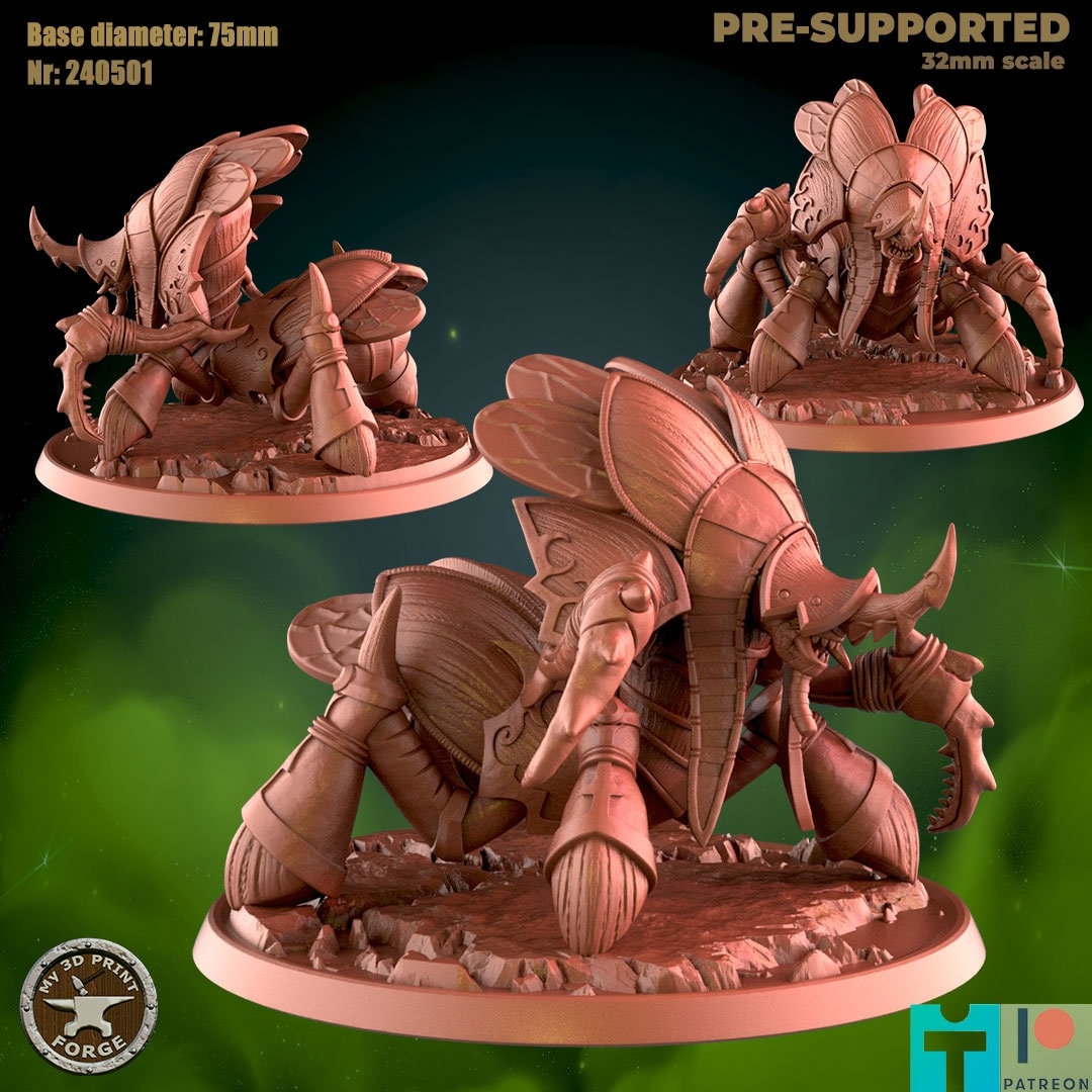 Scarab Monster - 2 Poses - Unpainted Miniature