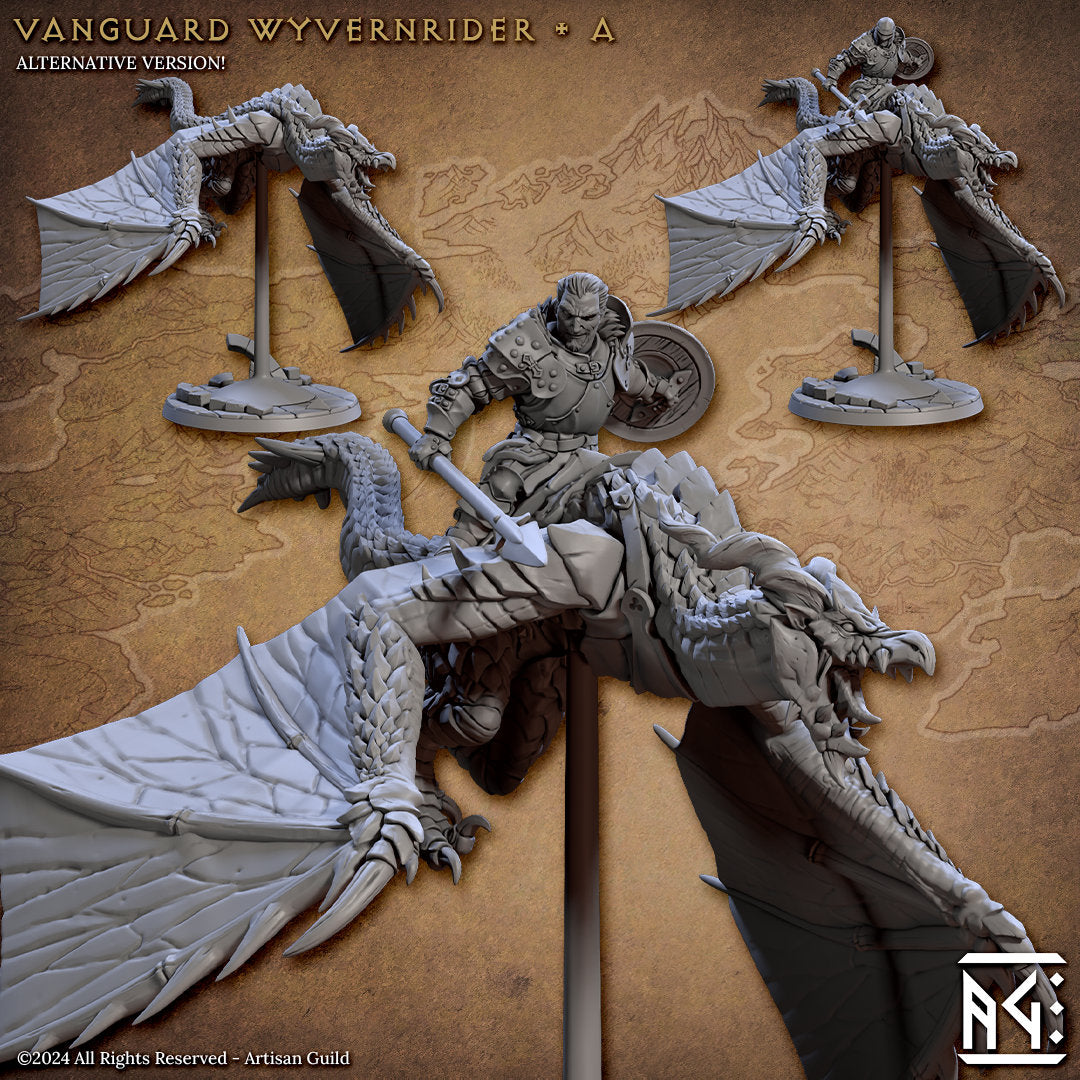 Wyvern Rider Pose A - Vanguard Fighters Guild - Unpainted Miniature