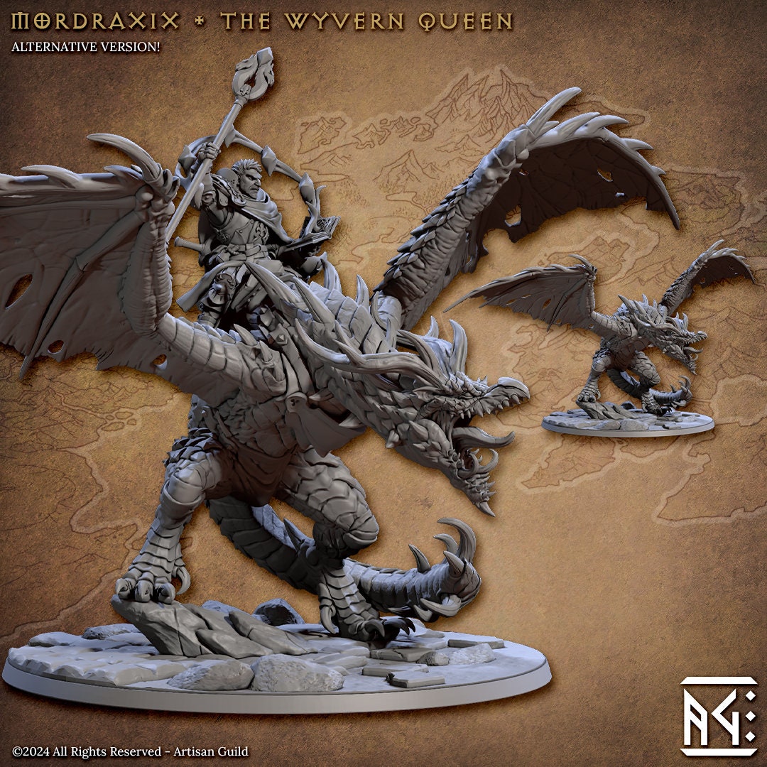 Mordraxix, the Wyvern Queen - Vanguard Fighters Guild - Unpainted Miniature