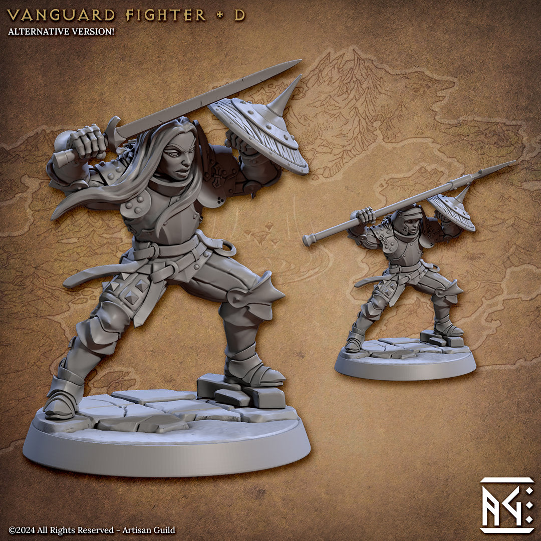 Fighter Pose D - Vanguard Fighters Guild - Unpainted Miniature