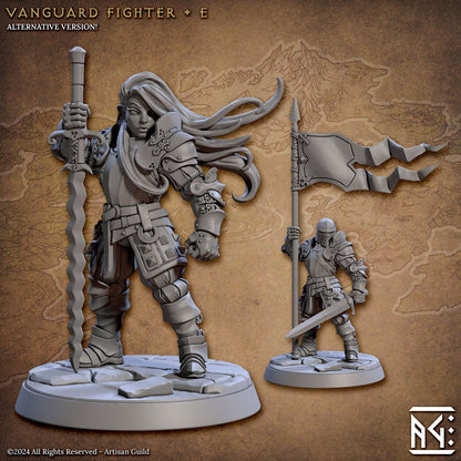 Fighter Pose E - Vanguard Fighters Guild - Unpainted Miniature