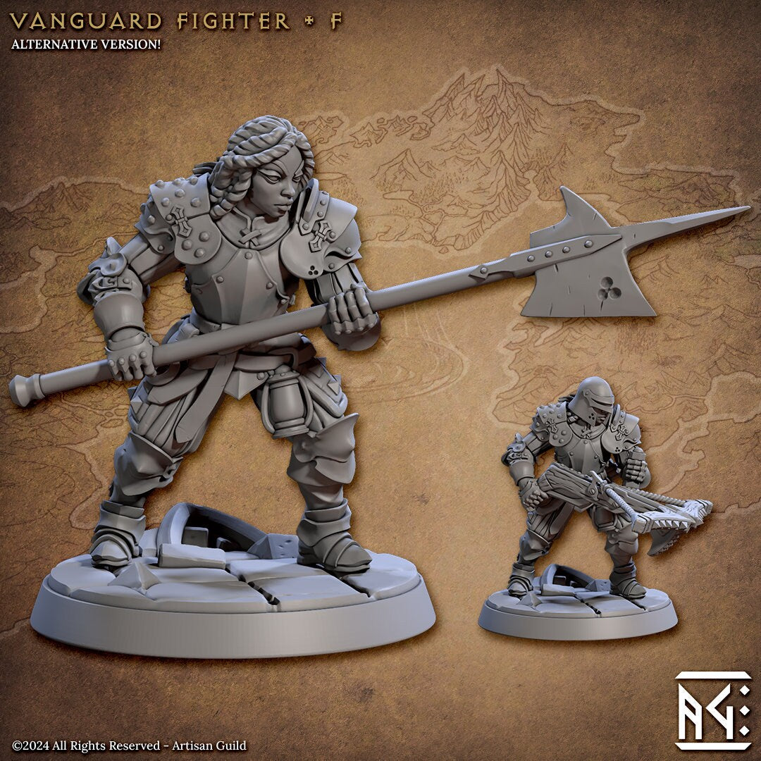 Fighter Pose F - Vanguard Fighters Guild - Unpainted Miniature