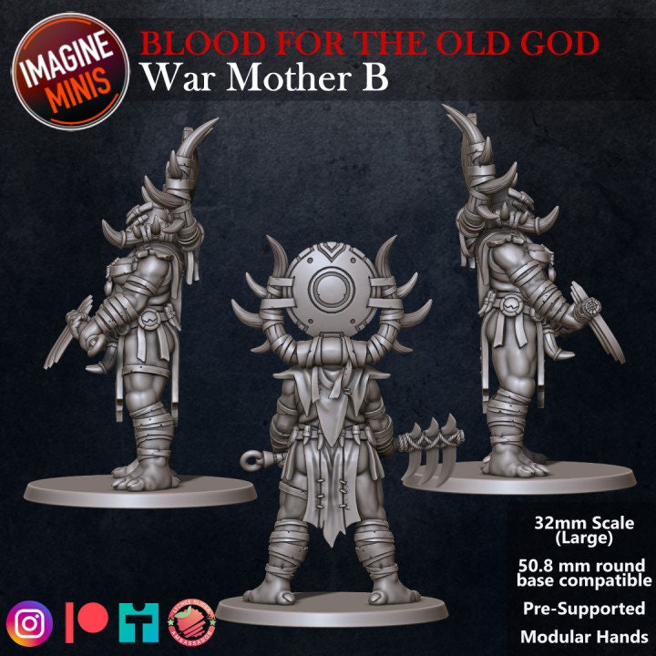 War Mother Pose B - Blood for the Old God Set - Unpainted Miniature