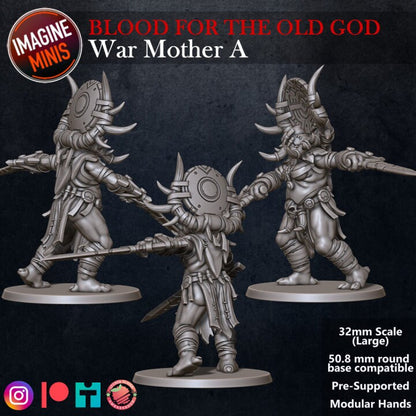 War Mother Pose A - Blood for the Old God Set - Unpainted Miniature