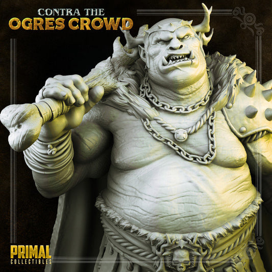 Gundahar, Ogre Overlord - Contra the Ogres Crowd - Masters of Dungeons Quest - Unpainted Miniature