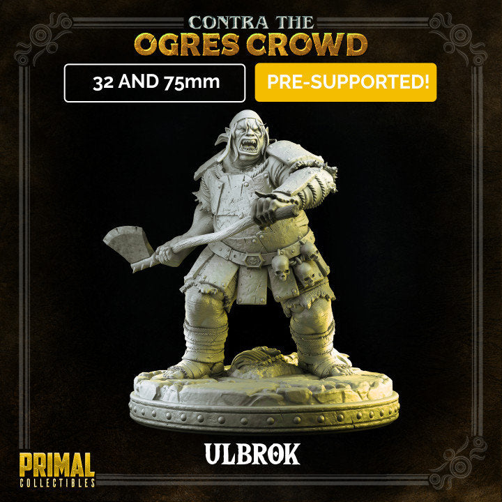 Ulbrok, Ogre Champion - Contra the Ogres Crowd - Masters of Dungeons Quest - Unpainted Miniature