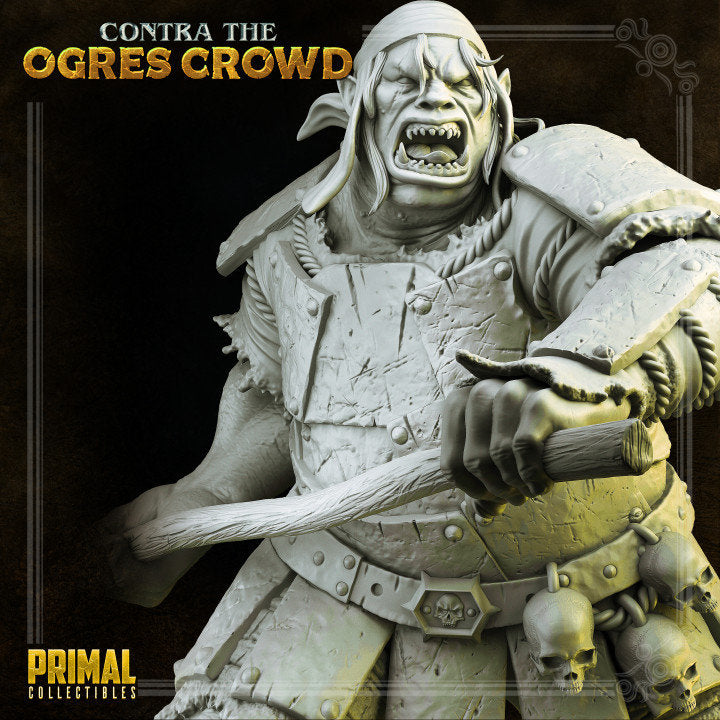 Ulbrok, Ogre Champion - Contra the Ogres Crowd - Masters of Dungeons Quest - Unpainted Miniature