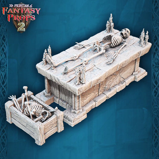 Altar with Skeleton - Dungeon Set - Unpainted Miniature