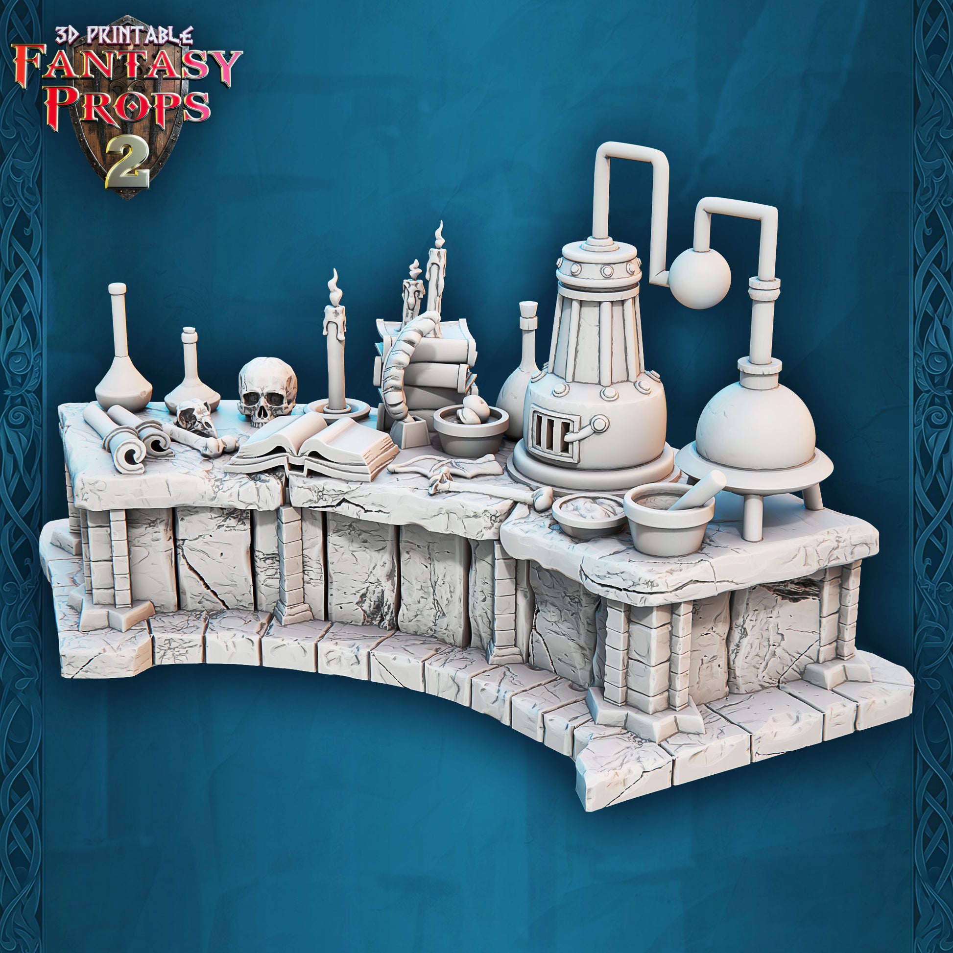 Alchemist Desk - Dungeon Set - Unpainted Miniature