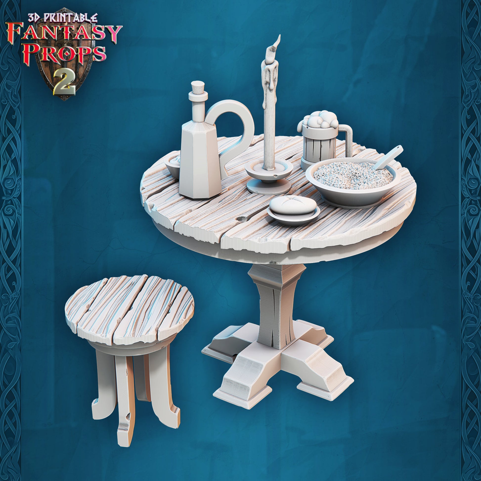 Small Round Table - Tavern Set - Unpainted Miniature