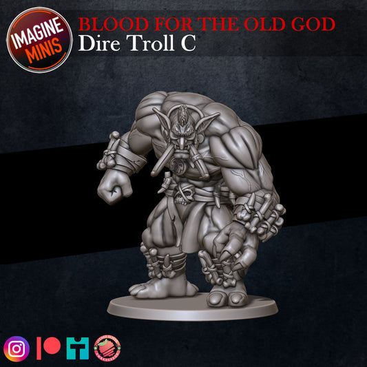 Dire Troll - Pose C - Blood for the Old God Set - Unpainted Miniature