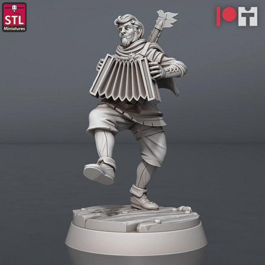 Bard with Accordion - Carnival Set - Unpainted Miniature