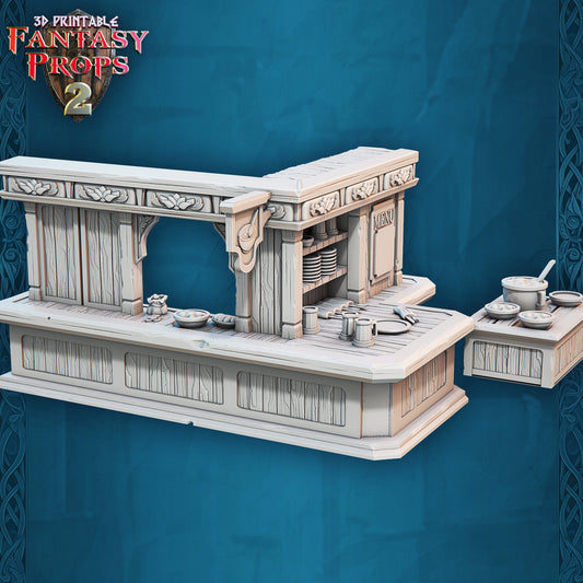 Food Counter - Tavern Set - Unpainted Miniature