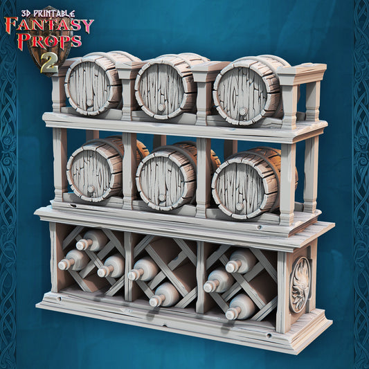 Barrel Rack - Tavern Set - Unpainted Miniature