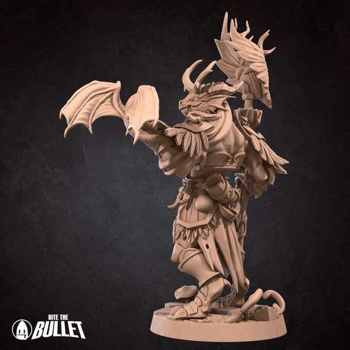 Dragonborn Druid - Unpainted Miniature