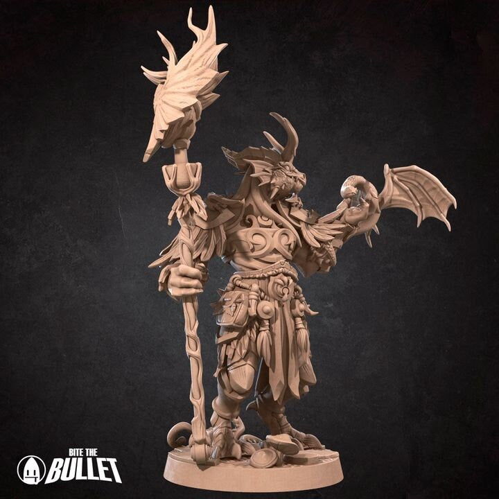 Dragonborn Druid - Unpainted Miniature