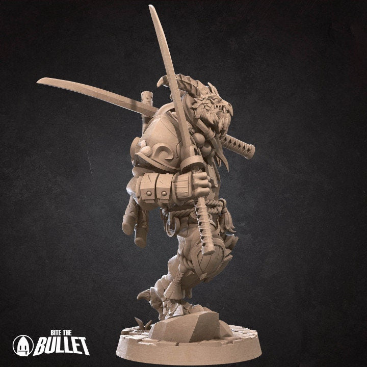 Dragonborn Monk - 2 Poses - Unpainted Miniature