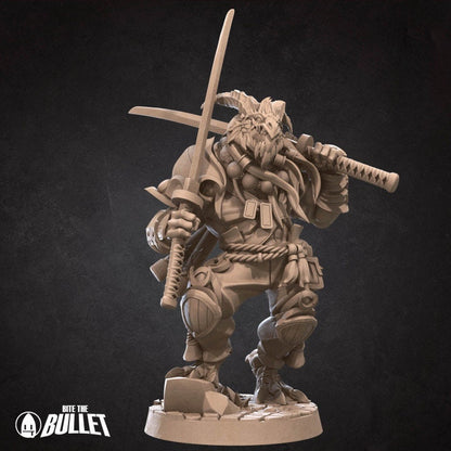 Dragonborn Monk - 2 Poses - Unpainted Miniature