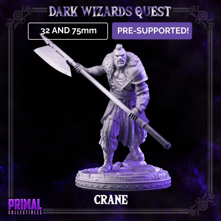 Crane, Man at Arms - Dark Wizards Set - Masters of Dungeons Quest - Unpainted Miniature