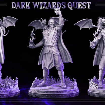 Fire Mage - Drago Zhurong - Dark Wizards Set- Masters of Dungeons Quest - Unpainted Miniature