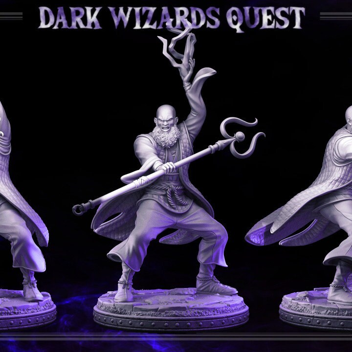 Storm Master - Rayzen Shaka - Dark Wizards Set- Masters of Dungeons Quest - Unpainted Miniature