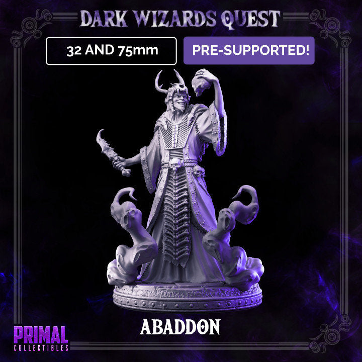 Abaddon - Necromancer - Dark Wizards Set - Masters of Dungeons Quest - Unpainted Miniature