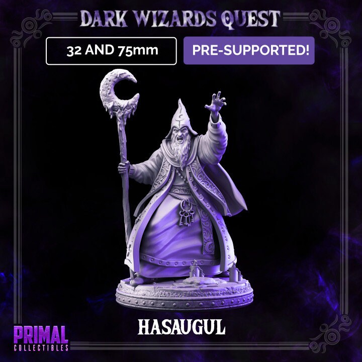 Hasaugul - High Mage - Dark Wizards Set - Masters of Dungeons Quest - Unpainted Miniature