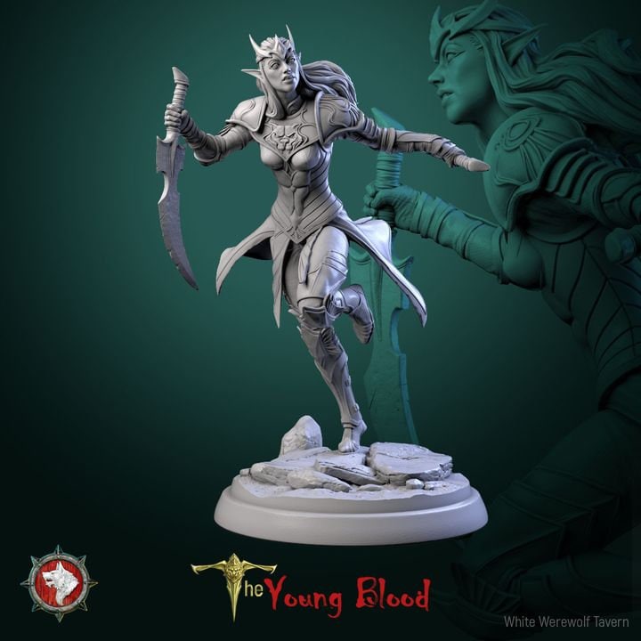 Elven Female Warriors - Unpainted Miniatures