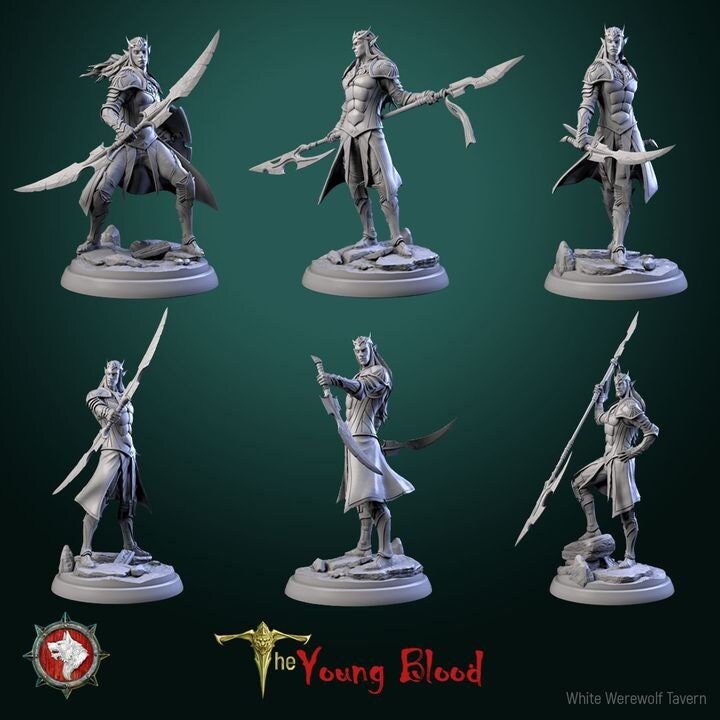 Elven Male Warriors - Unpainted Miniatures