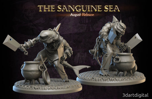 Wereshark - Pose 1 - Sanguine Sea Set - Unpainted Miniature