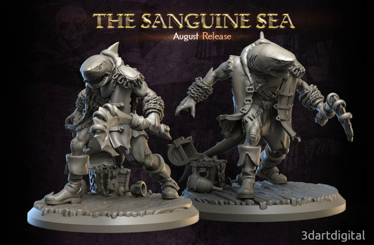 Wereshark - Pose 4 - Sanguine Sea Set - Unpainted Miniature