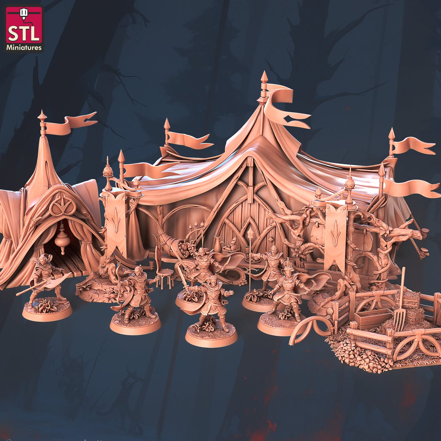 Elf Camp Set - Unpainted Miniature