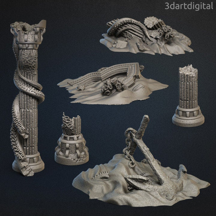 Sea Floor Ruins - Unpainted Miniature