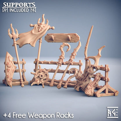 Weapon Rack - Death Tide Jurakin Set - Unpainted Miniature