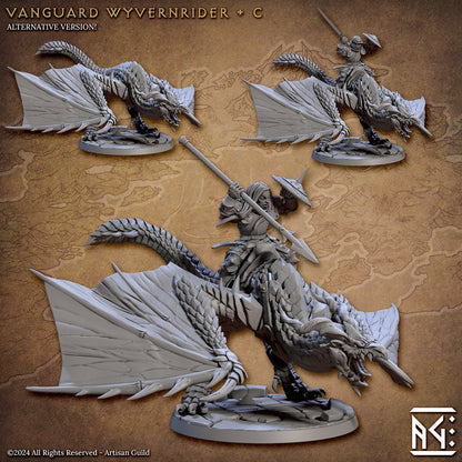 Wyvern Rider Pose C - Vanguard Fighters Guild - Unpainted Miniature