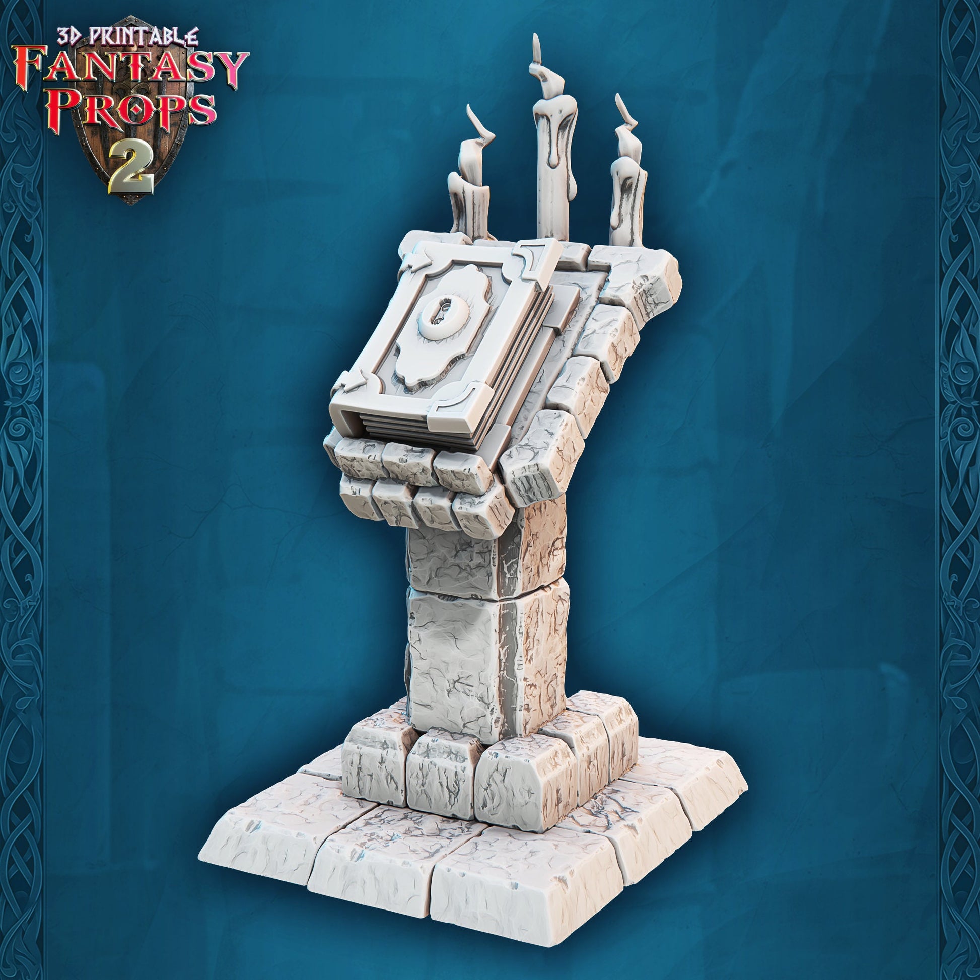 Grimoire on Stand - Dungeon Miniature - Unpainted Miniature