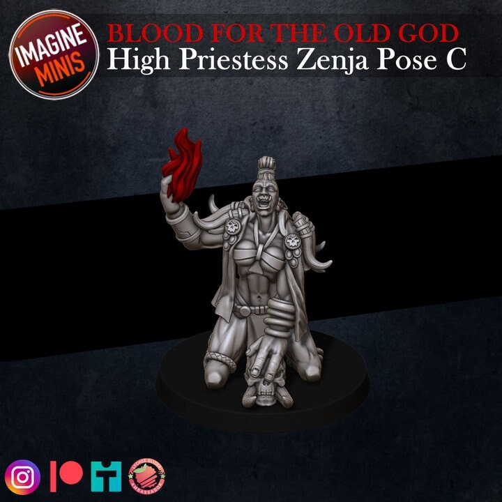 High Priestess Zenja - Pose C - Blood for the Old God Set - Unpainted Miniature