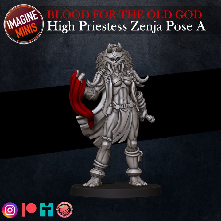 High Priestess Zenja - Pose A - Blood for the Old God Set - Unpainted Miniature