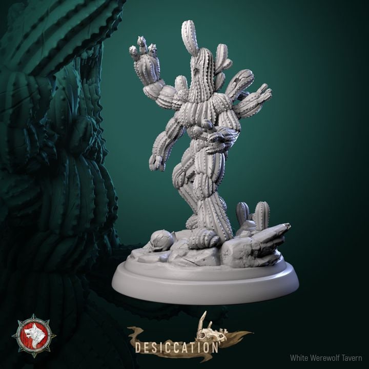 Saguaro Sentinel - Cactus Monster - Unpainted Miniature