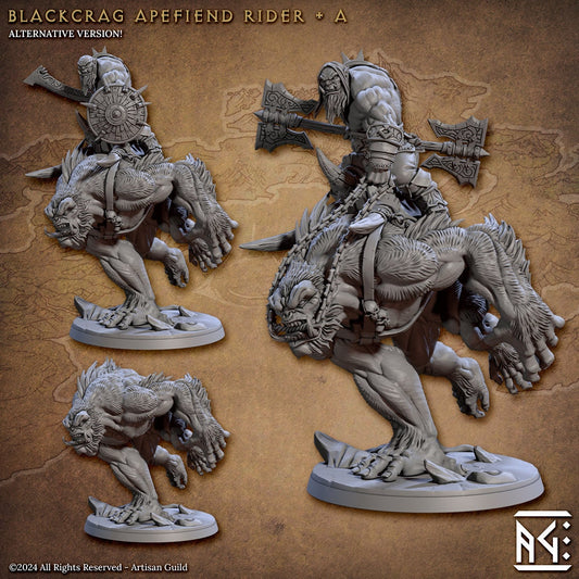 Apefiend Rider - Pose A - Blackcrag Orcs Set - Unpainted Miniature