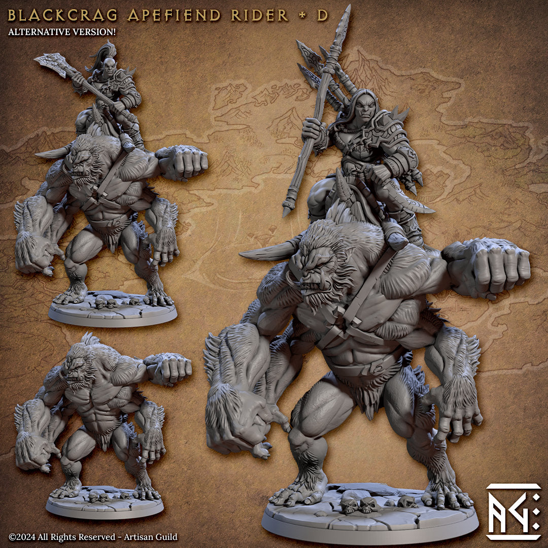 Apefiend Rider - Pose D - Blackcrag Orcs Set - Unpainted Miniature