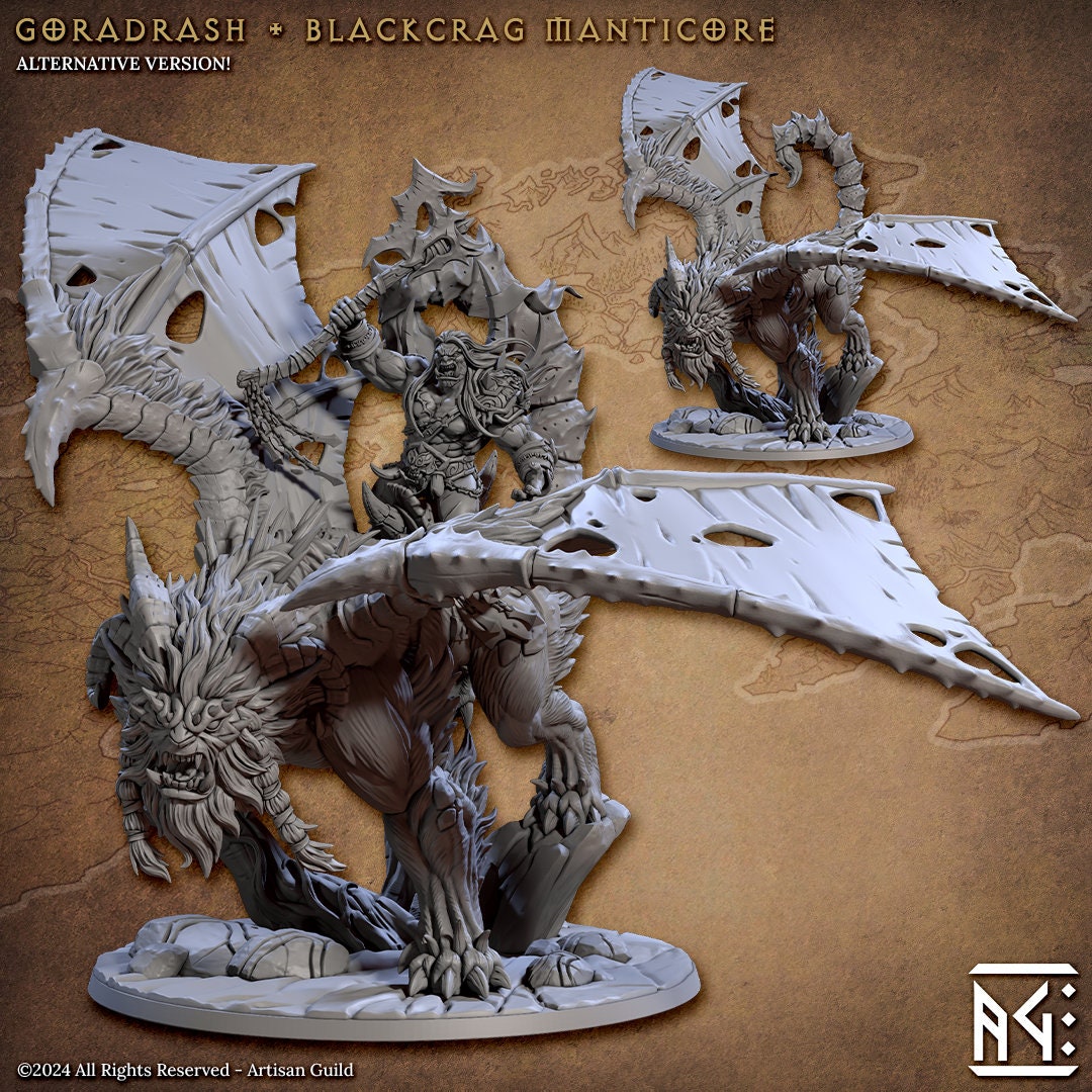 Goradrash on Manticore - Blackcrag Orcs Set - Unpainted Miniature