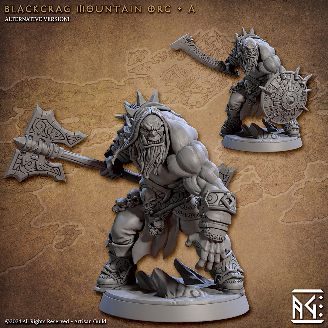 Mountain Orc - Pose A - Blackcrag Orcs Set - Unpainted Miniature