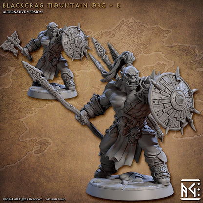 Mountain Orc - Pose B - Blackcrag Orcs Set - Unpainted Miniature