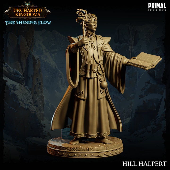 Hill Halpert - Human Wizard - Uncharted Kingdoms Set - Masters of Dungeons Quest - Unpainted Miniature